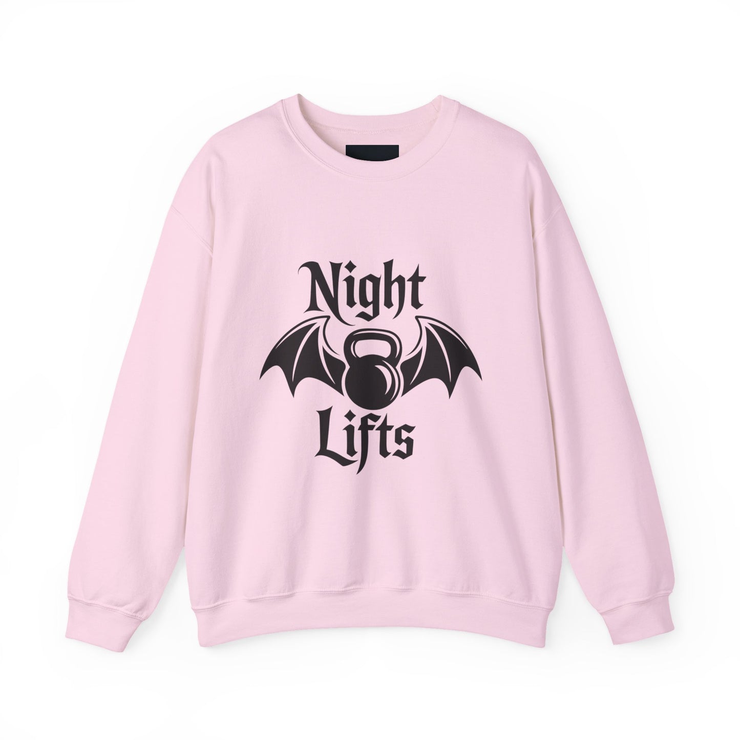 Night Lifts Bat Graphic Sweatshirt, Cozy Fitness Attire, Unisex Athletic Sweatshirt, Halloween Fashion, Gift for Gym Lovers