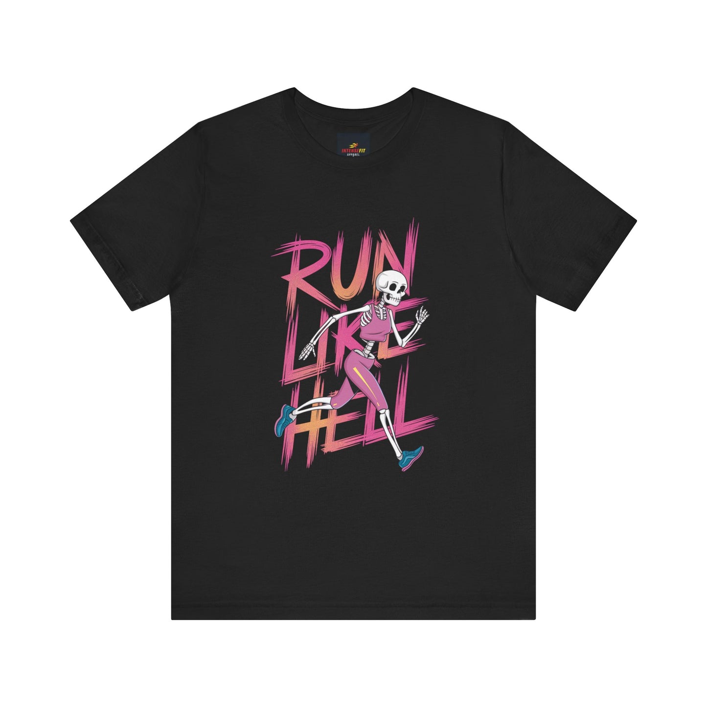 Run Like Hell Unisex Tee, Fun Fitness Shirt, Halloween Costume, Gift for Runners, Unique Graphic T-Shirt