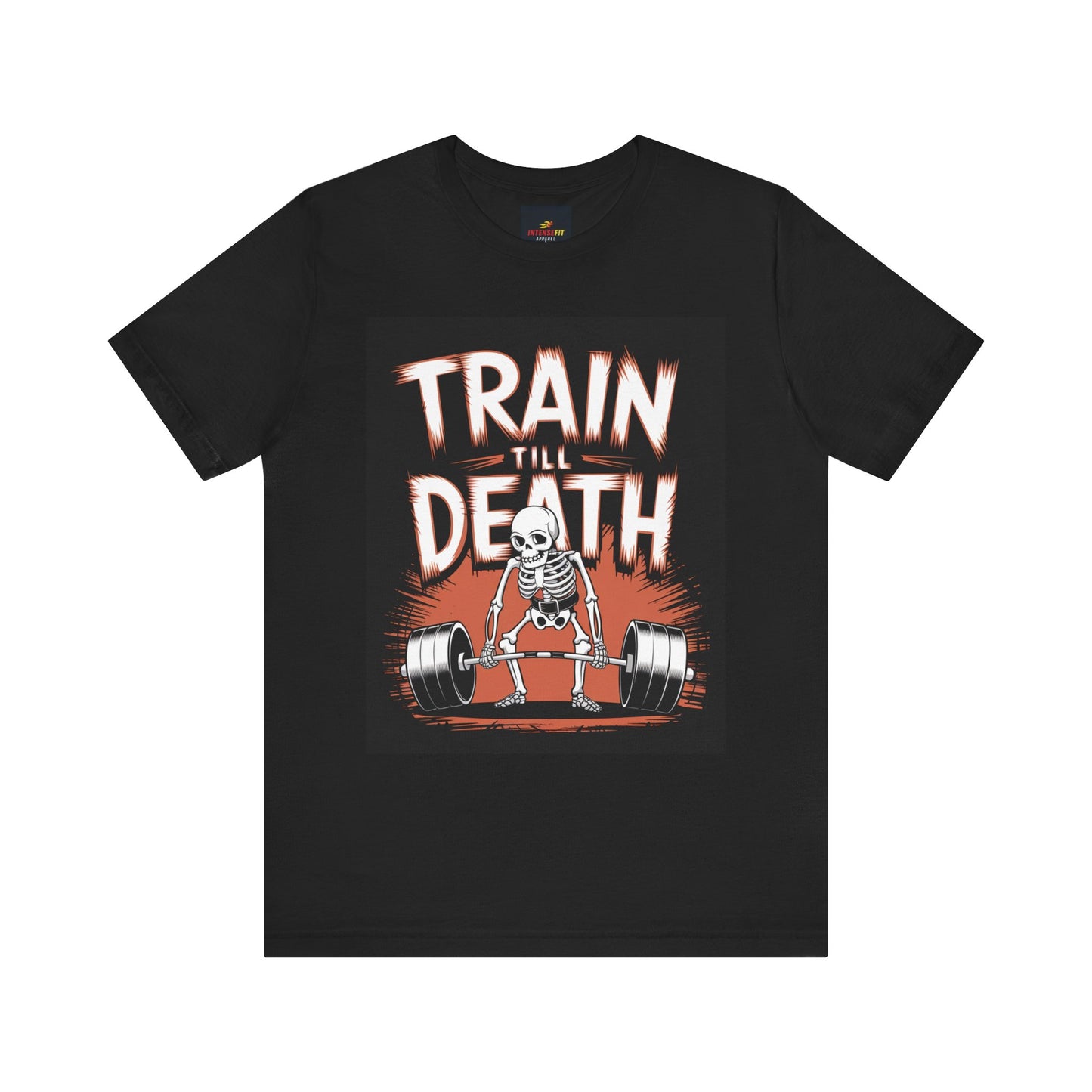 Fitness Humor Tee - Train Till Death, Gym Shirt, Workout T-Shirt, Gift for Gym Lovers, Halloween Fitness Gear