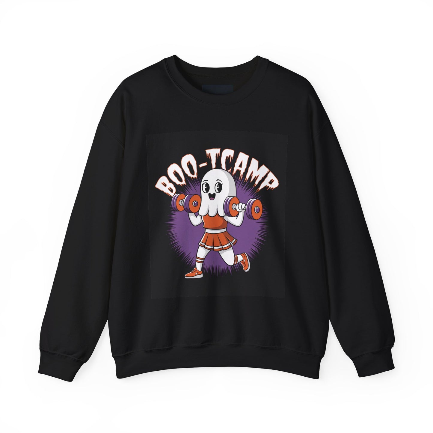 Boo-Tcamp Halloween Sweatshirt, Fun Ghost Workout Top, Unisex Creepy Fitness Apparel, Halloween Gift, Spooky Gym Wear