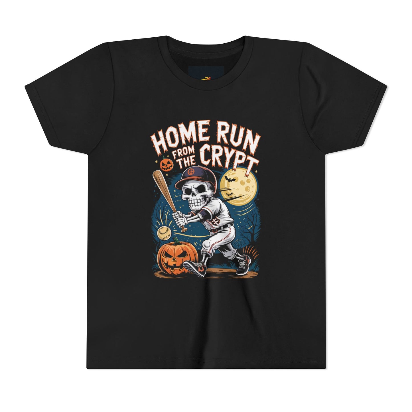 Halloween Youth Tee - Home Run from the Crypt, Halloween Shirt, Kids Graphic Tee, Spooky T-Shirt, Fun Casual Wear, Trick or Treat Outfit
