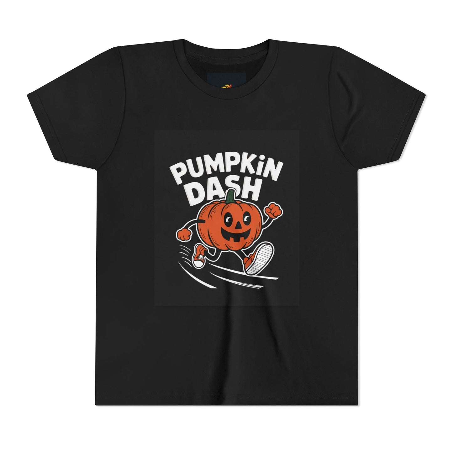 Pumpkin Dash Youth Tee - Fun Halloween T-Shirt for Kids, Perfect Fall Style, Trick or Treating, Costume Party, Spooky Season Outfit