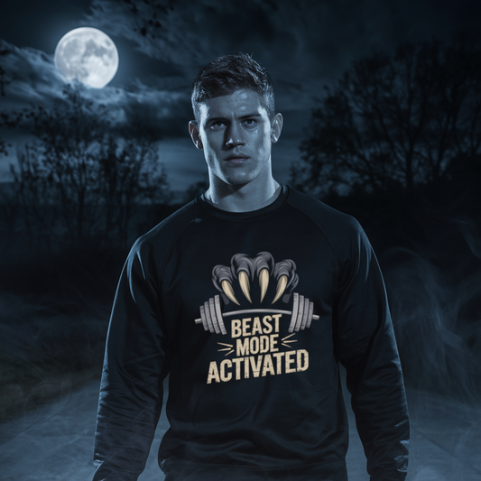Beast Mode Activated Crewneck Sweatshirt - Fitness Apparel, Workout Gift, Gym Wear, Sporty Style, Active Lifestyle